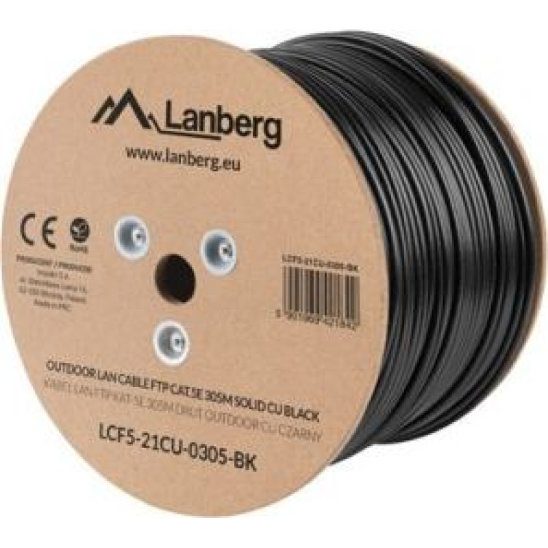 Lanberg LCF5-21CU-0305-BK networking cable 305 m Cat5e F/UTP (FTP) Black
