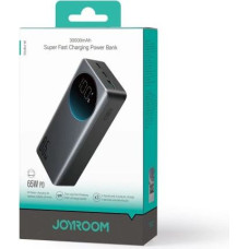 Joyroom Power Bank with Digital Display, C+C+U, PD 65W, 30000 mAh with Type-C to Typle-C cable (1,20m) Black (JR-PBF04)