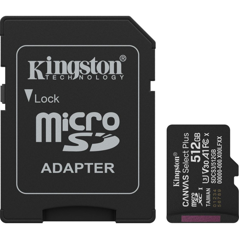 Kingston microSDXC Canvas Select Plus Gen3 512GB 150R Class 10 UHS-I