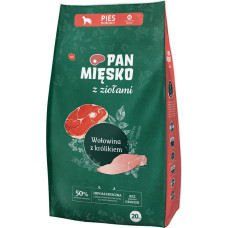 Pan Mięsko PAN MIĘSKO with herbs Beef with rabbit M - dry dog food - 20kg