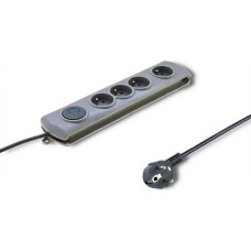 Qoltec Surge protector Quick Switch 4 sockets 1,5m gray