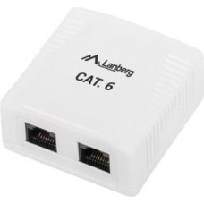 Lanberg Surface mount box 2x RJ45 Cat.6 white
