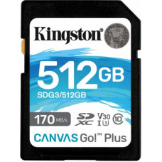 Kingston SD 512GB Canvas Go Plus 170/90MB/s CL10 U3 V30