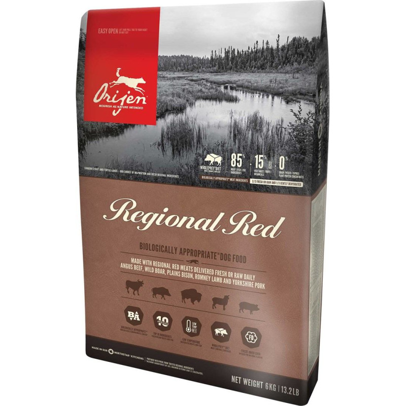 Orijen Regional Red 6 kg Adult Beef, Lamb, Pork