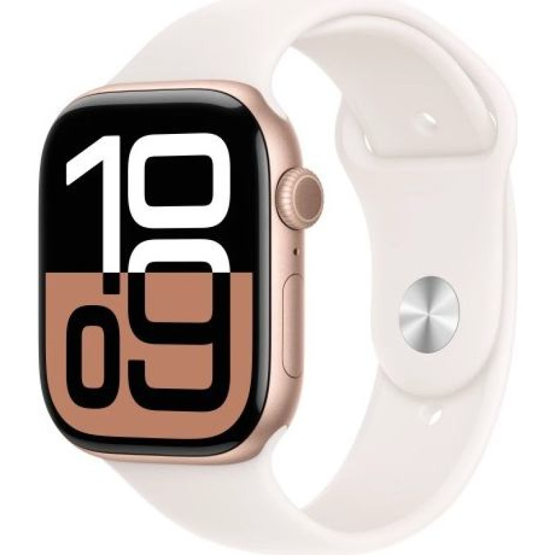 Apple Watch Series 10 GPS 46 mm Rose Gold Aluminium Case with Light Blush Sport Band - S/M