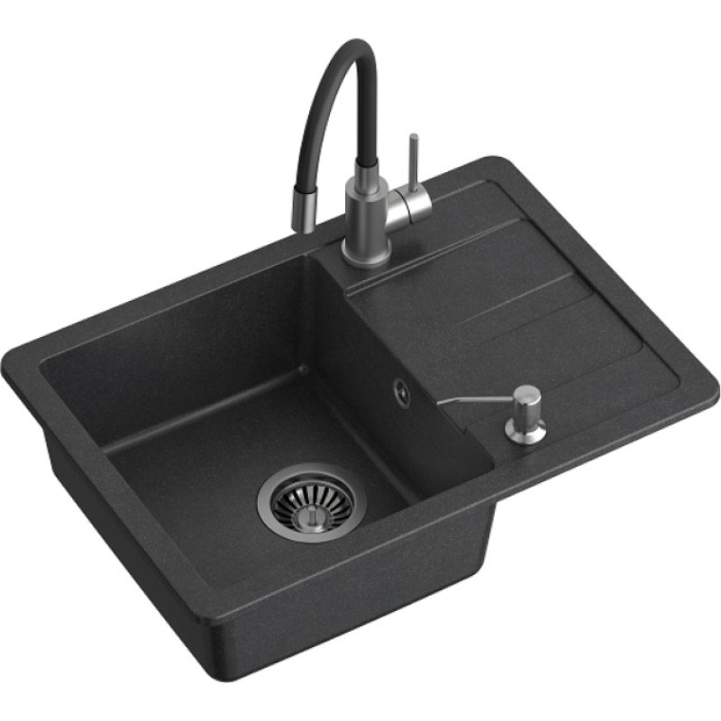 Quadron Segisti kraanikauss ja dosaatoriga, READY SMART, TQ6244RSCZ, must