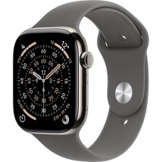 Apple Watch Series 11&nbsp;GPS + Cellular 46mm&nbsp;Natural Titanium Case with Stone Grey Sport Band - M/L