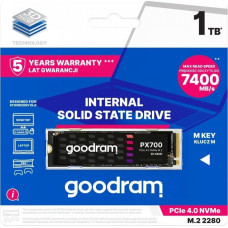 Goodram Dysk SSD GoodRam PX700 1TB M.2 2280 PCI-E x4 Gen4 NVMe (SSDPR-PX700-01T-80)