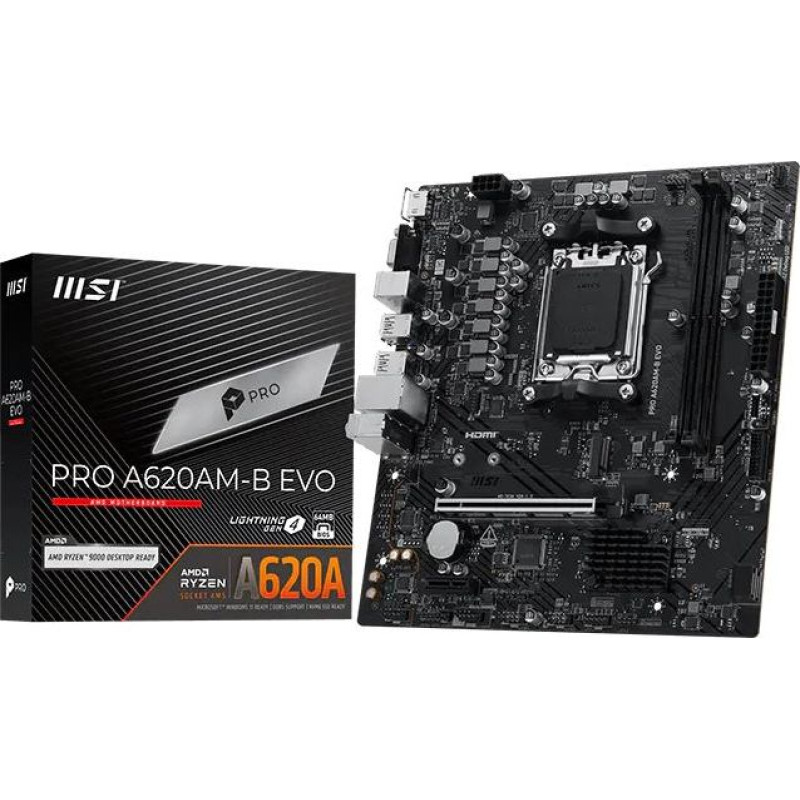MSI PRO A620AM-B EVO motherboard AMD A620A Socket AM5 ATX