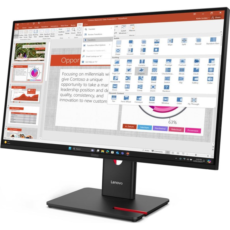 Lenovo ThinkVision T27-40 LED display 68.6 cm (27") 1920 x 1080 pixels Full HD Black