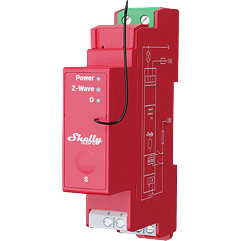 Shelly Qubino Pro 1PM DIN rail Relay, 1-channel, Z-Wave (Power measurement)