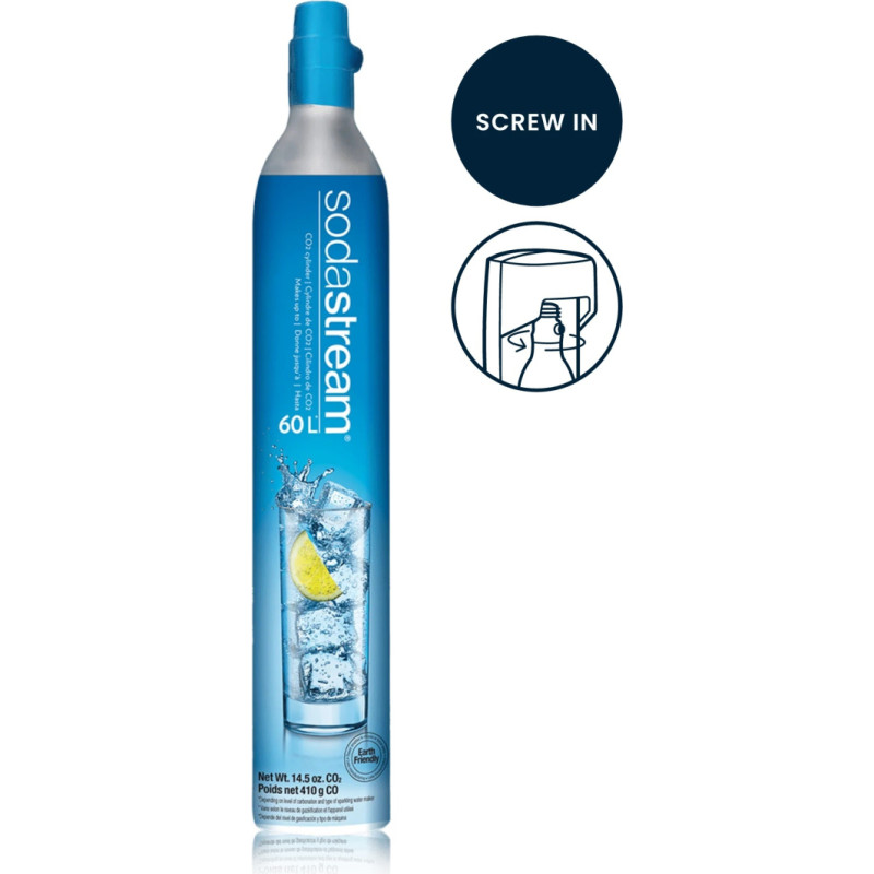 Sodastream CO2 angliarūg&scaron;tės cilindras SodaStream 60L,  &scaron;v.mėlynas
