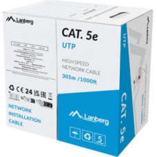 Lanberg UTP LAN cable CAT.5E 305M CCA wire gray fluke passed