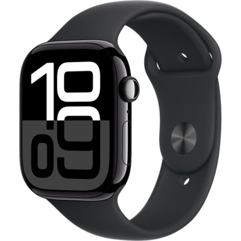 Apple Watch Series 10 GPS 46mm Jet Black Alu Case, Midnight Black Sport Band M/L EU MWWQ3