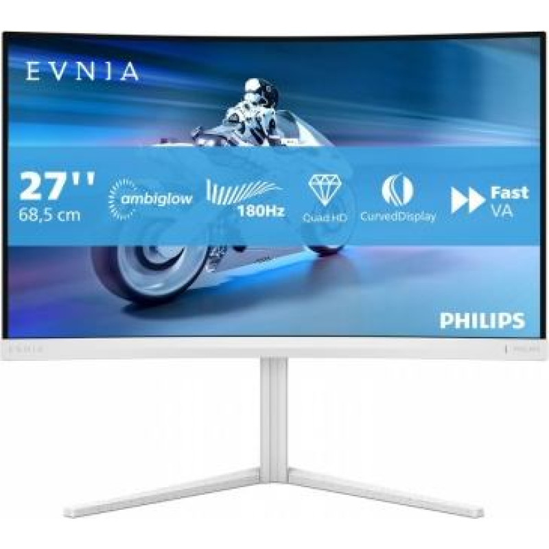 Philips Monitor 27 inches 27M2C5501 Curved VA 180Hz HDMIx2 DP HAS Ambiglow