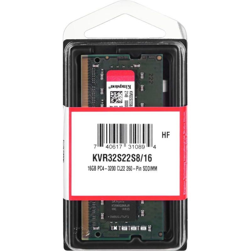 Kingston Technology KVR32S22S8/16 memory module 16 GB 1 x 16 GB DDR4 3200 MHz
