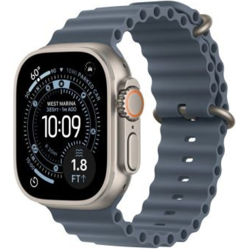 Apple Watch Ultra 3 (2025) GPS + Cellular 5G 49mm Natural Titanium Case with Anchor Blue Ocean Band EU MEWH4