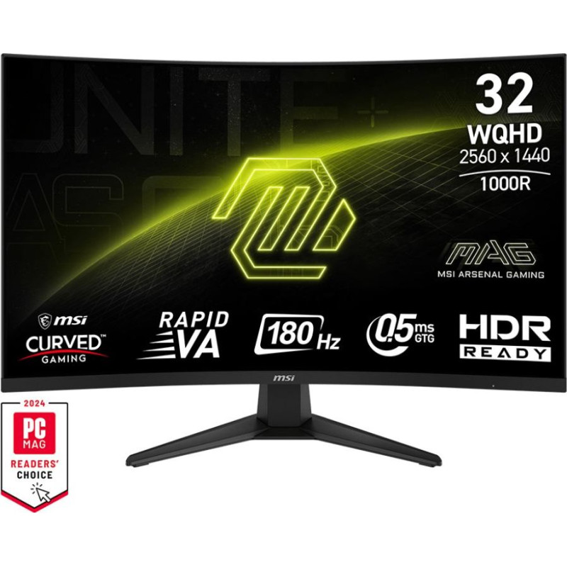 MSI MAG 325CQF computer monitor 80 cm (31.5") 2560 x 1440 pixels Wide Quad HD Black