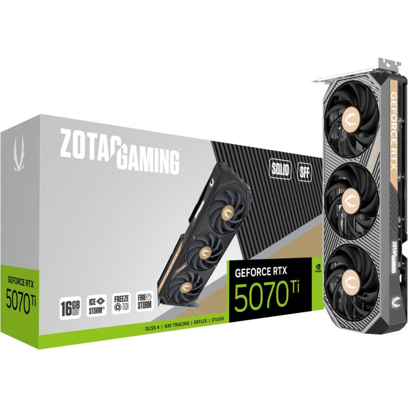 Zotac Karta graficzna Zotac Gaming GeForce RTX 5070 Ti Solid SFF 16GB GDDR7 DLSS4 (ZT-B50710D3-10P)