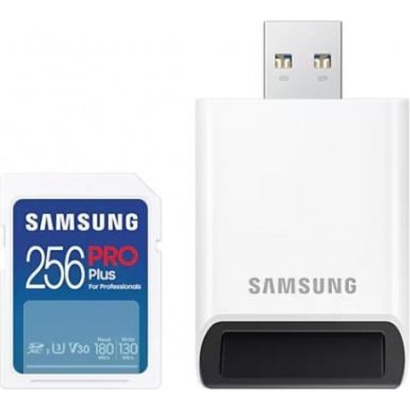 Samsung Memory card SD PRO Plus MB-SD256SB/WW 256GB + reader