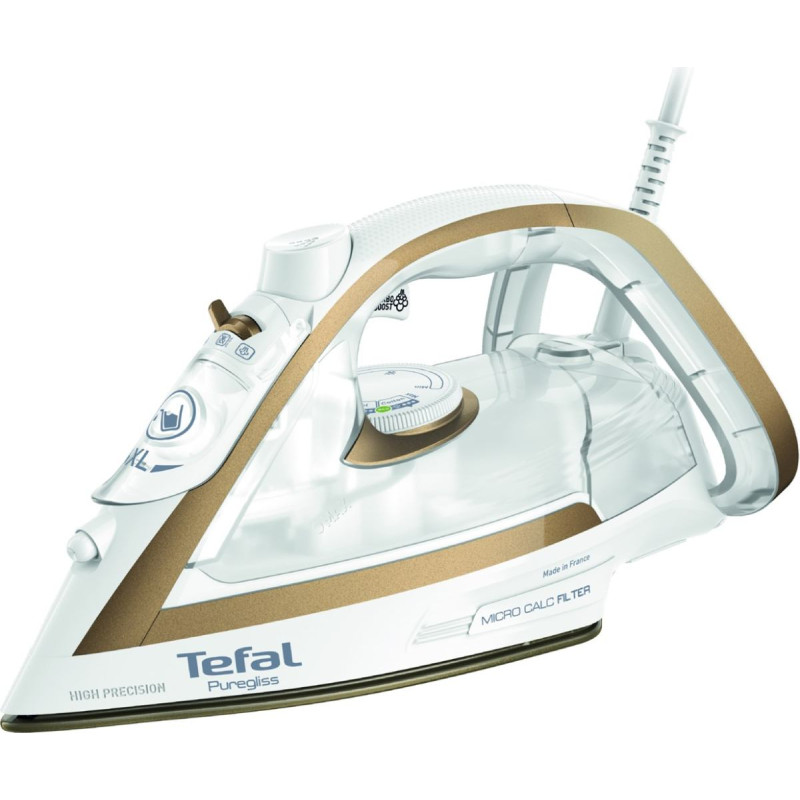 Tefal Puregliss FV8042 Dry & Steam iron Durilium AirGlide Autoclean soleplate 3000 W Bronze, White