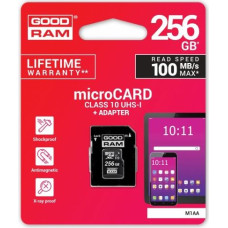 Goodram microSD card 256GB CL10 UHS I + adapter