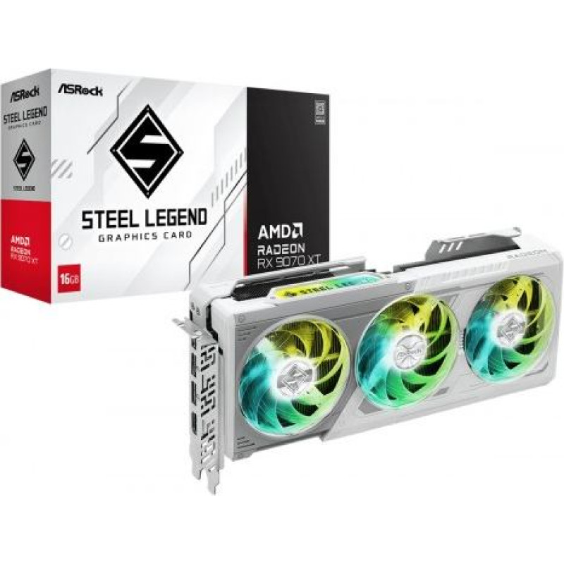 Asrock Graphics card Radeon RX 9070 XT Steel Legend 16GB