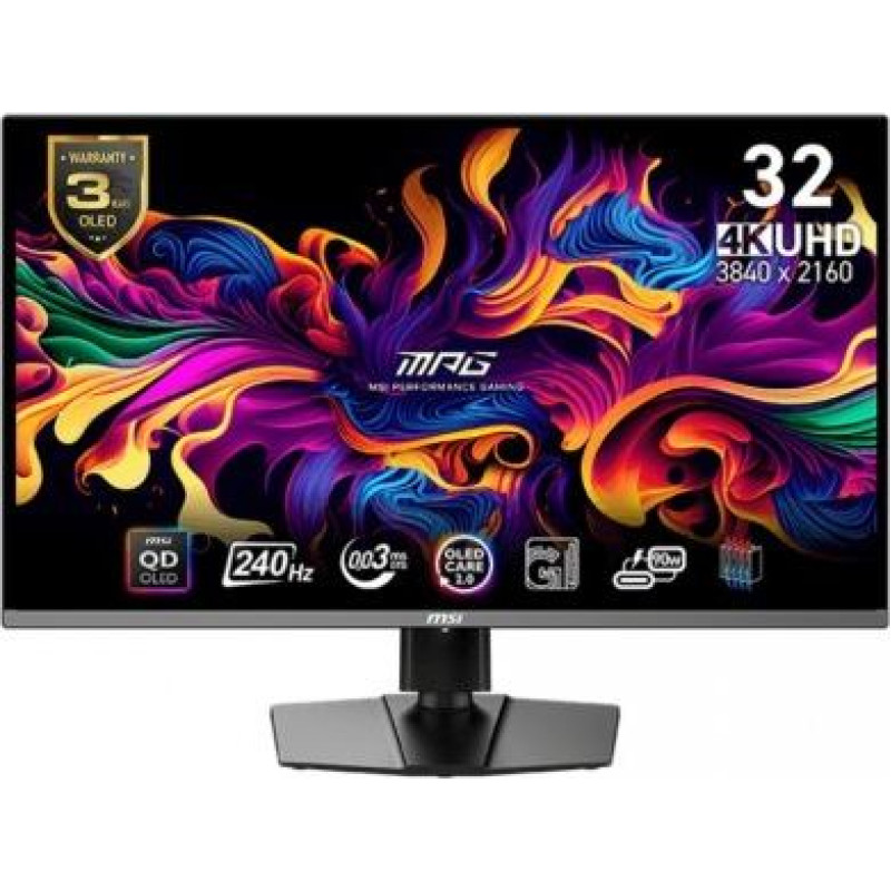 MSI Monitor 31.5 inches MPG 321URX QD-OLED QD-OLED/LED/UHD/Flat/240Hz/black
