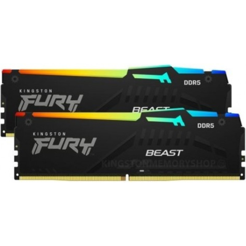 Kingston Memory DDR5 Fury Beast Black RGB 16GB(2 8GB)/6000 CL36 EXPO