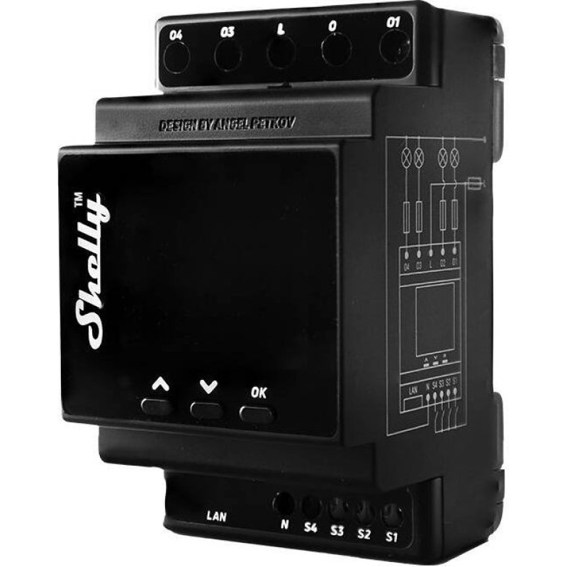 Shelly Pro 4PM DIN Rail 4-channel Relay, WiFi (Power measurement)
