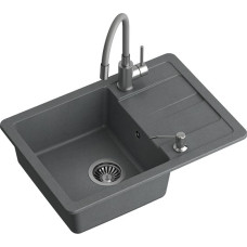 Quadron Plautuvė su maišytuvu ir dozatoriumi Quadron READY SMART, TQ6244RSSZ, pilka