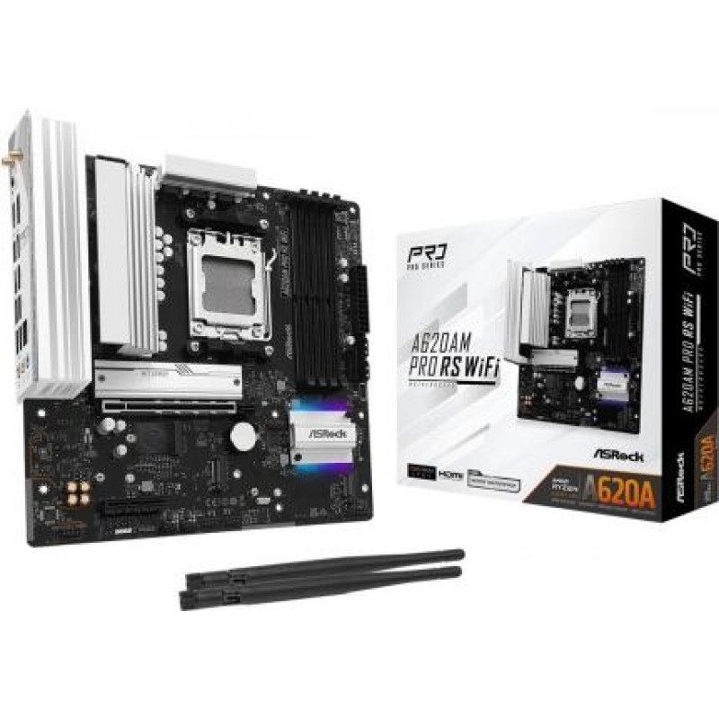 Asrock A620AM PRO RS WIFI AM5 4DDR5 HDMI/DP M.2 mATX