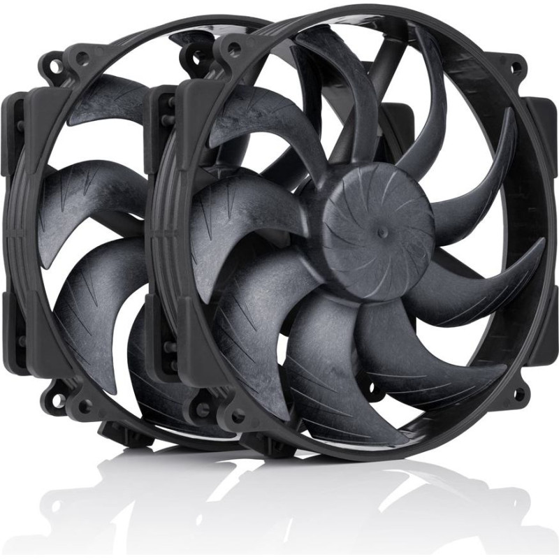 Noctua NF-A14x25r G2 PWM Sx2-PP chromax.black - dual fan set, black