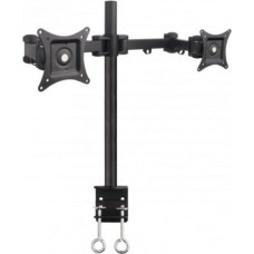 Techly Double twin desk LED/L D monitor arm 13-27 inch Black