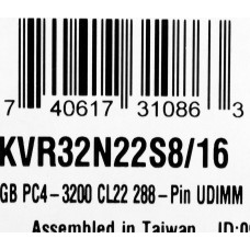 Kingston Technology KVR32N22S8/16 memory module 16 GB 1 x 16 GB DDR4 3200 MHz