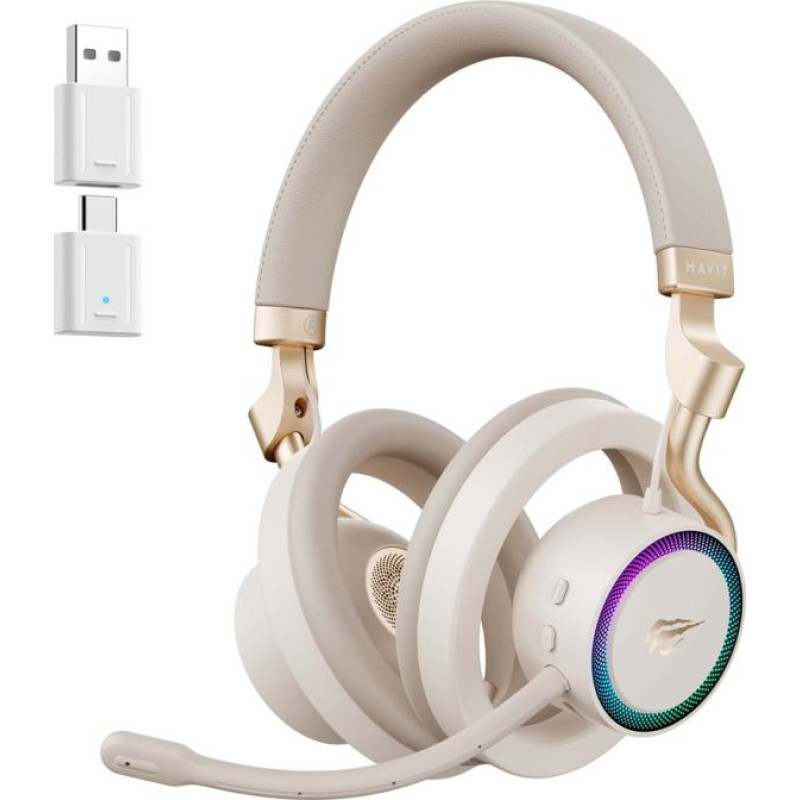 Havit Fuxi-H8 - wireless gaming headphones (gold)