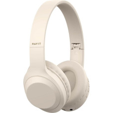Havit H628BT - wireless on-ear headphones, beige