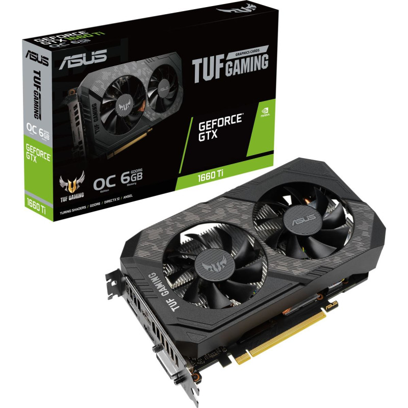 Asus Karta graficzna Asus TUF GeForce GTX 1660 Ti Gaming Evo OC 6GB GDDR6 (TUF-GTX1660TI-O6G-EVO-GAMING)