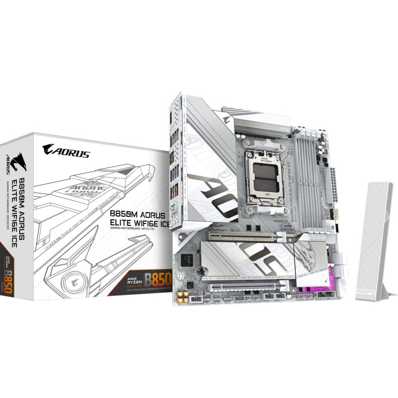 Gigabyte Motherboard B850M A ELT WF6E ICE HDMI/DP M2 m.ATX