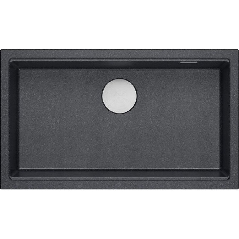 Graniteq Zlewozmywak GraniteQ LOGAN 110 GraniteQ zlewozmywak black diamond 76x44x23,5 cm 1-komorowy podwieszany z syfonem manualnym stal szlachetna