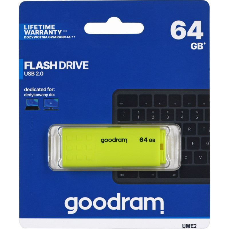 Goodram UME2-0640Y0R1 USB flash drive 64 GB USB Type-A 2.0 Yellow