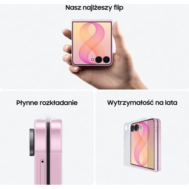 Samsung Smartfon Samsung Galaxy Z Flip8 17,5 cm (6.9'') Dual SIM 5G USB Type-C 12 GB 256 GB 4300 mAh R&oacute;żowy (SM-F776BLIGEUB)