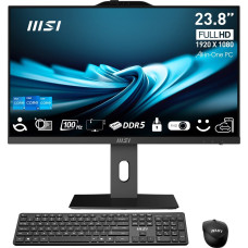 MSI Pro AP242P 14M-892XEU Intel® Core™ i5 i5-14400 60.5 cm (23.8") 1920 x 1080 pixels All-in-One PC 16 GB DDR5-SDRAM 500 GB SSD NoOS Wi-Fi 6E (802.11ax) Black