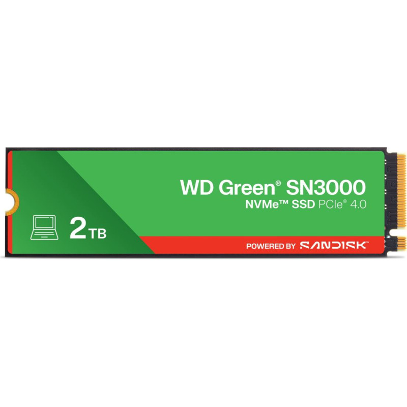 WD Western Digital Green WD &trade; SN3000 NVMe&trade; SSD POWERED BY SANDISK 2 TB