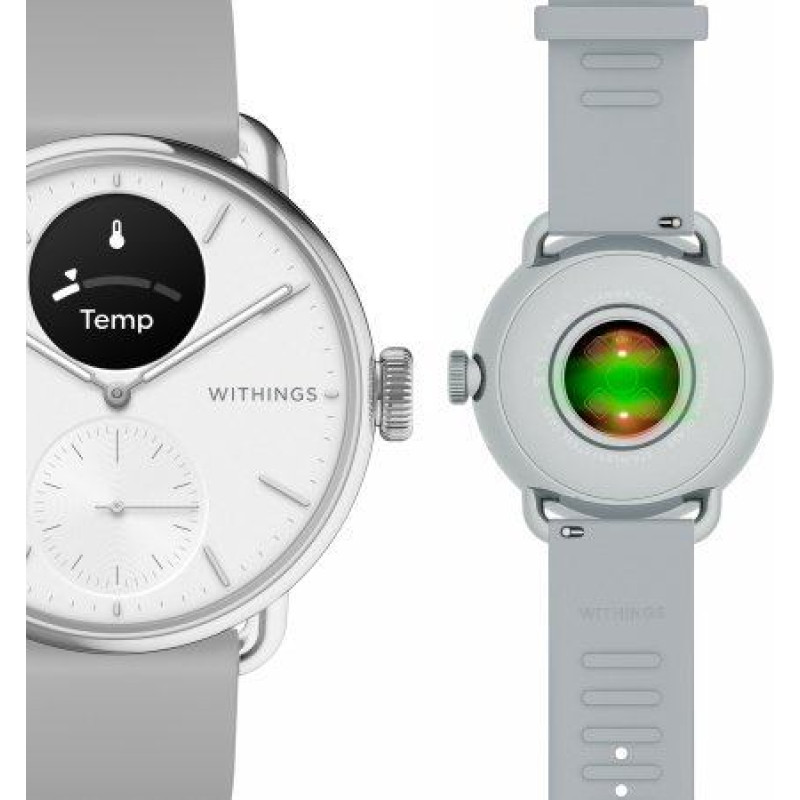 Withings Smartwatch Withings Withings Scanwatch 2 - zegarek z funkcją EKG, pomiarem pulsu i SPO2 oraz mierzeniem aktywności fizycznej i snu (38mm, white)