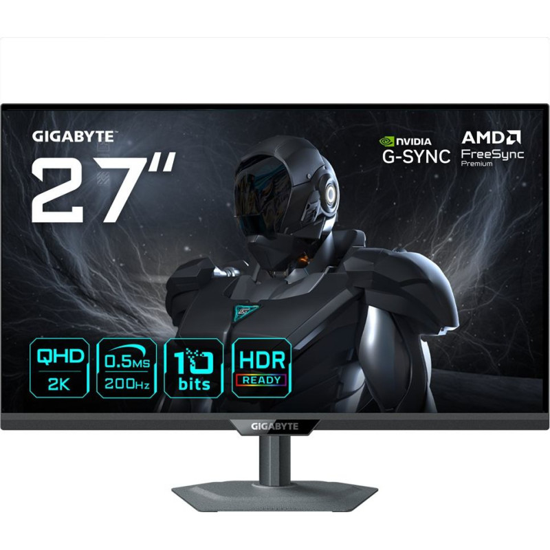 Gigabyte G27Q20 27&rdquo; QHD Gaming Monitor - 2560 x 1440, 200Hz, 0.5ms, 350 cd/m&sup2;, G-Sync Compatible, FreeSync Premium, HDR10, HDMI 2.0, Displayport 1.4