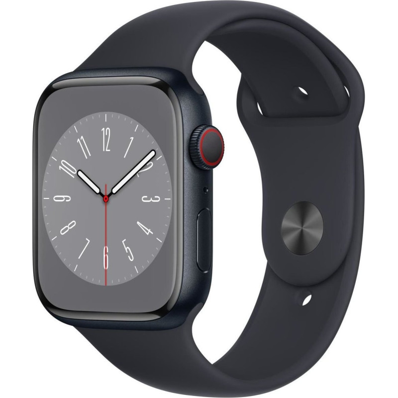 Apple Smartwatch Apple Watch 8 GPS + Cellular 45mm Midnight Alu Sport Czarny (MNK43FD/A)