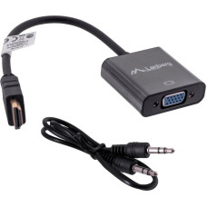 Lanberg AD-0017-BK video cable adapter 0.2 m VGA (D-Sub) HDMI Type A (Standard) Black