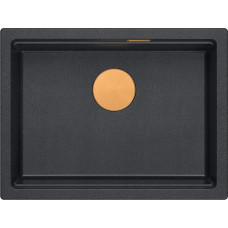Graniteq Zlewozmywak GraniteQ LOGAN 100 GraniteQ zlewozmywak black diamond 59,5x45,1x21,5 cm 1-komorowy wpuszczany z syfonem manualnym miedziany