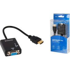 Savio CL-23 video cable adapter 0.5 m VGA (D-Sub) HDMI Type A (Standard) Black